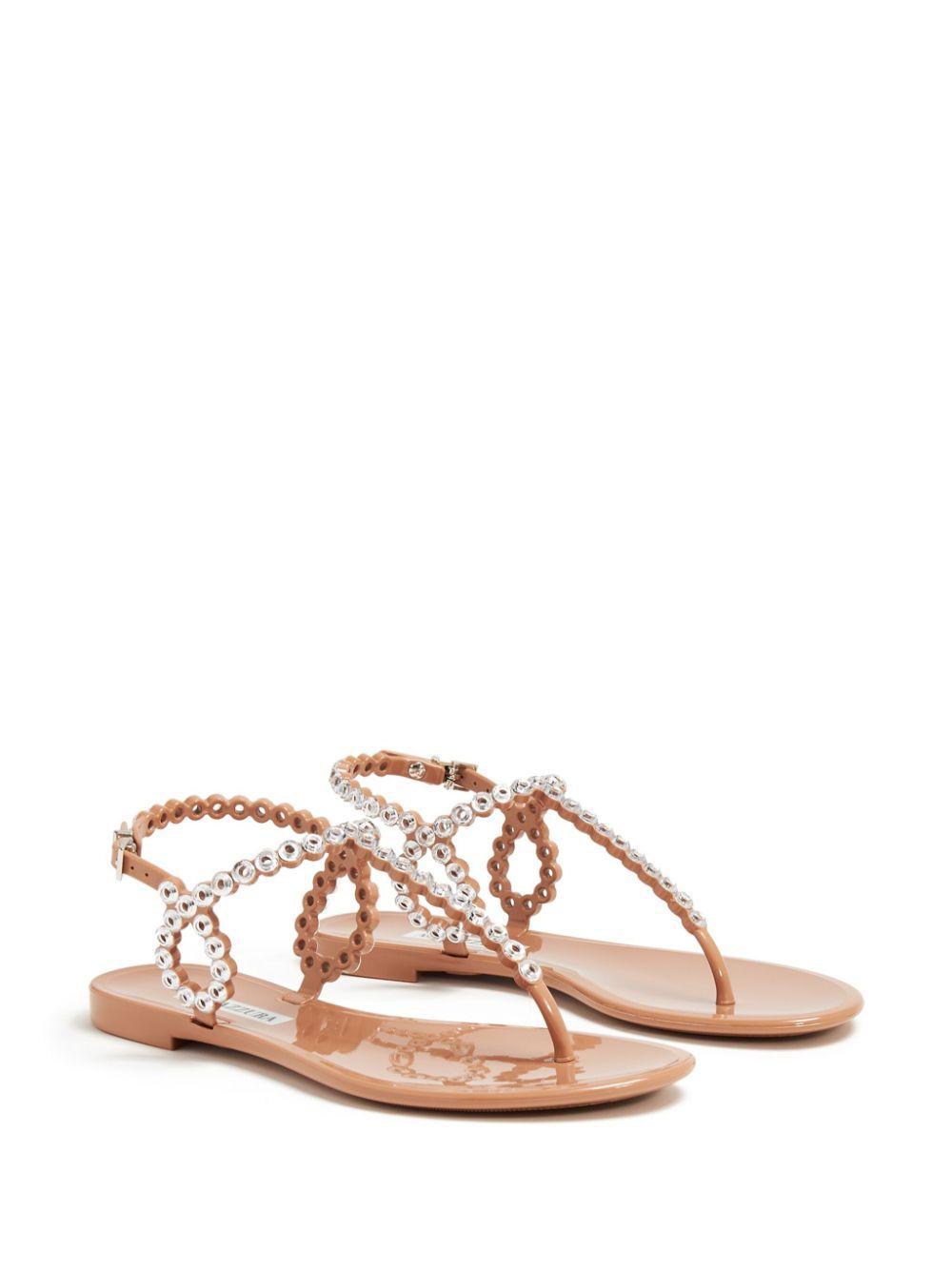 AQUAZZURA Almost Bare Crystal Jelly Slingback Sandals In Pink Product Image