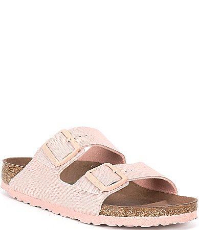 Birkenstock Womens Arizona Vegan Canvas Dual Buckle Detail Sandals Product Image