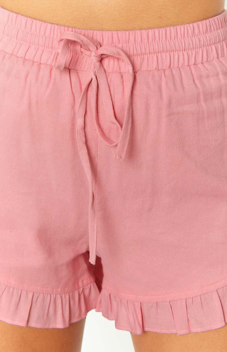 Lydia Pink Linen Blend Shorts Product Image