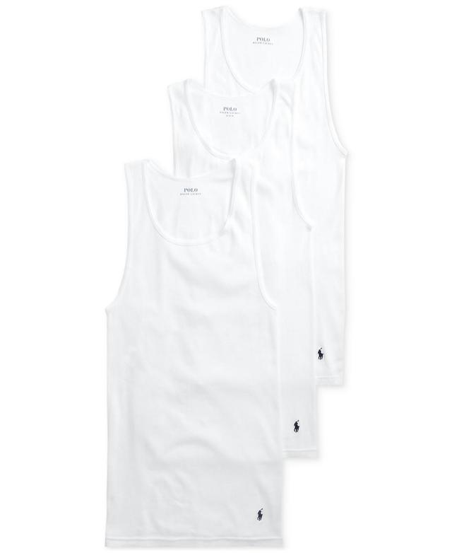 POLO RALPH LAUREN Men's Classic-fit Tank Top, 3-pack In White Product Image