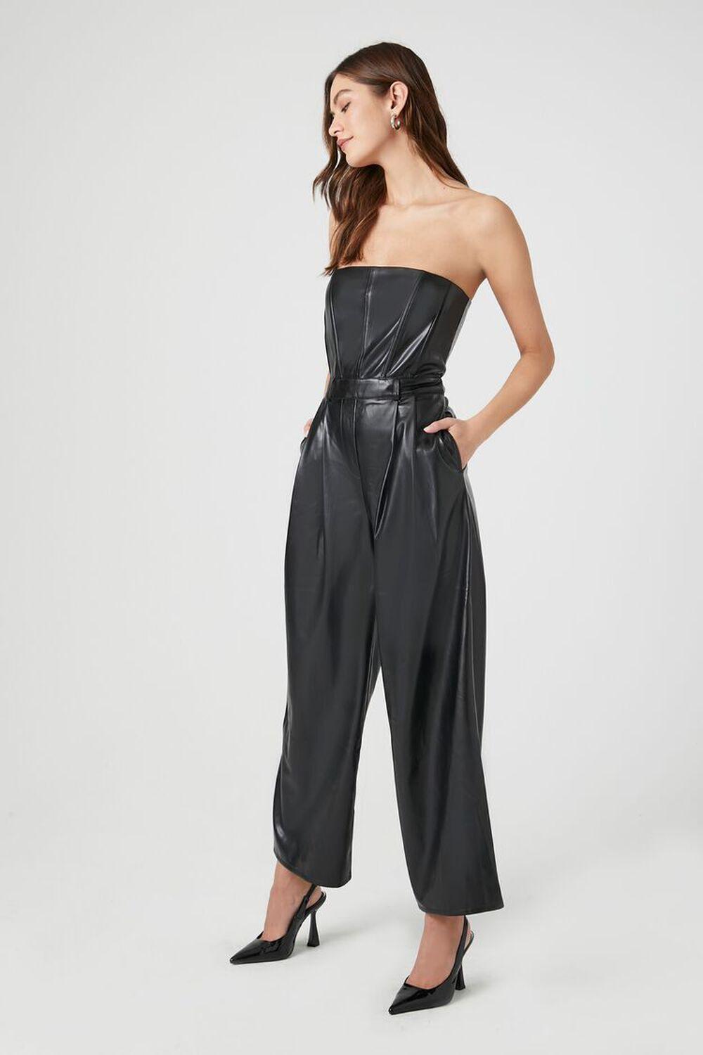 Faux Leather Strapless Jumpsuit | Forever 21 Product Image