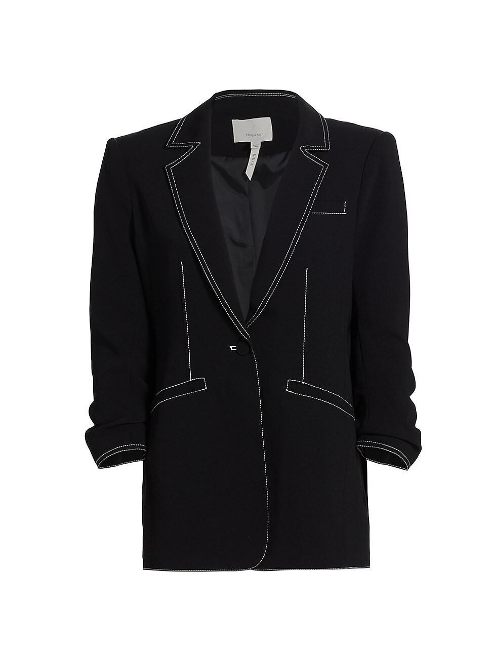 Cinq  Sept Khloe Ruched Sleeve Blazer Product Image