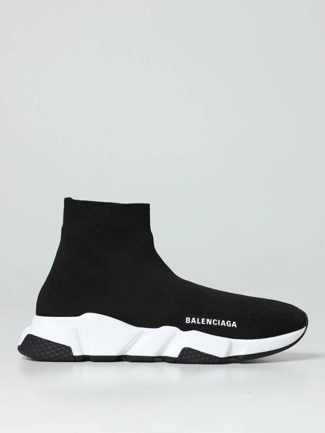 BALENCIAGA Speed Ricycled Knit Sneakers In Black Product Image