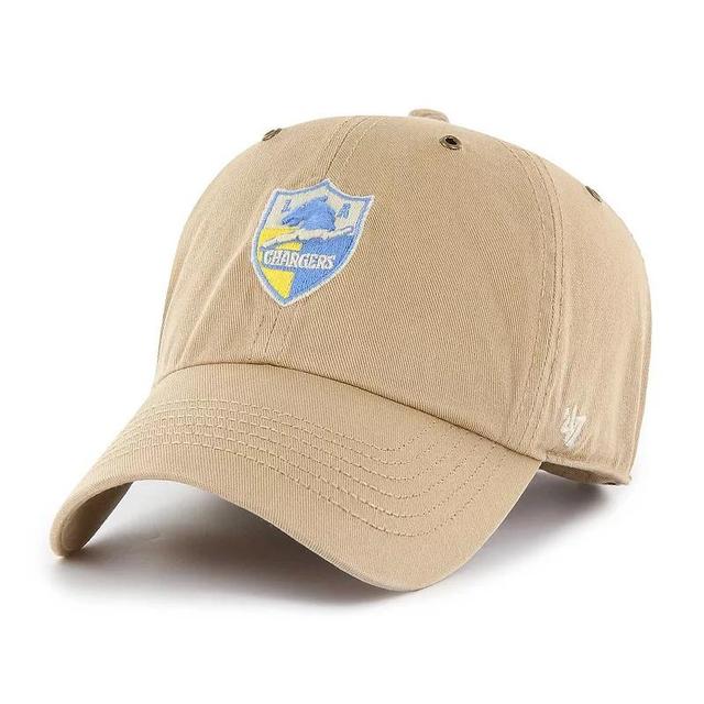 Mens 47 Khaki Los Angeles Chargers Overton Clean Up Adjustable Hat Product Image