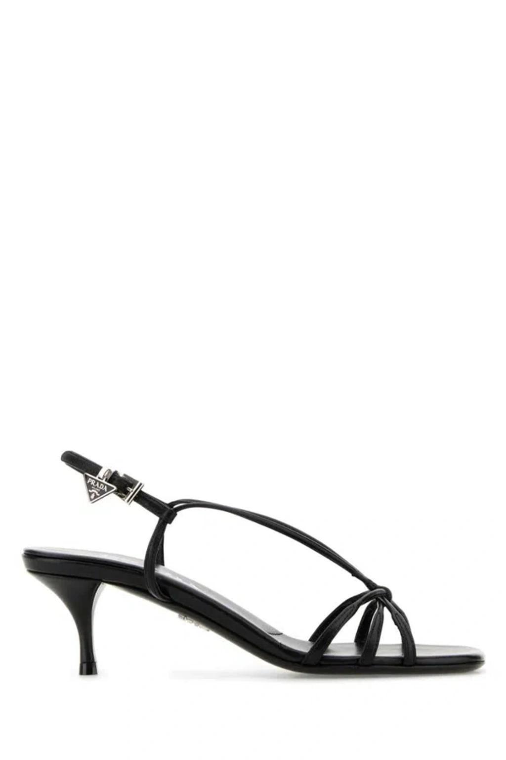 PRADA Black Leather Heels Product Image