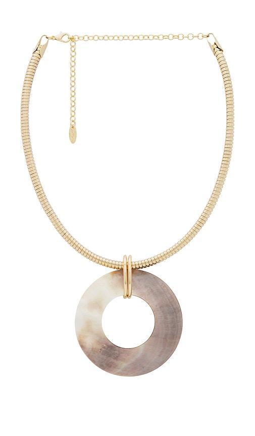 Shell Donut Pendant Flex Chain Necklace Product Image