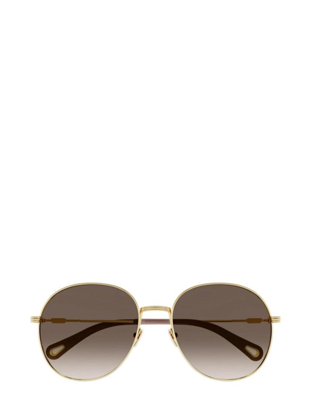 Eyewear Round Frame Sunglasses In Gold Product Image