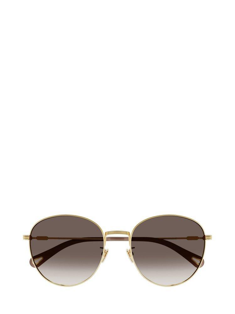 Eyewear Round Frame Sunglasses In Gold Product Image