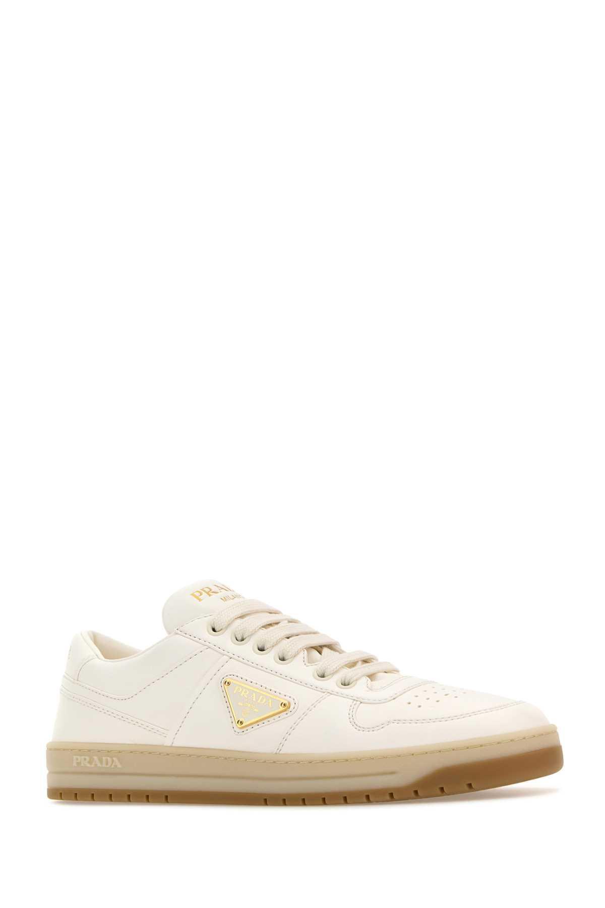 Downtown Nappa Leather Sneakers In Ivory Product Image