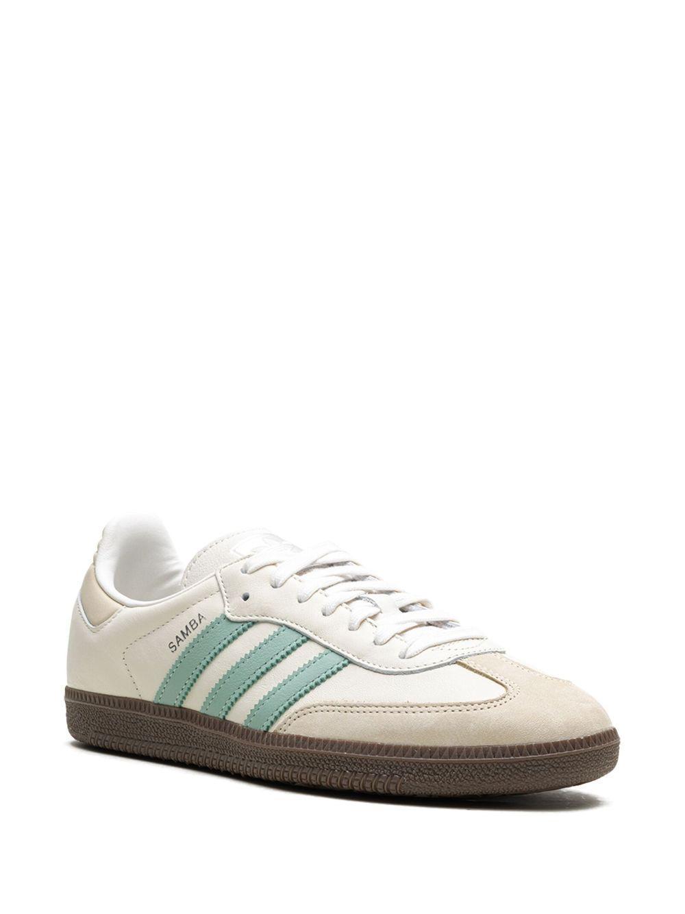 ADIDAS ORIGINALS Off-white & Green Samba Og Sneakers In Cream Product Image