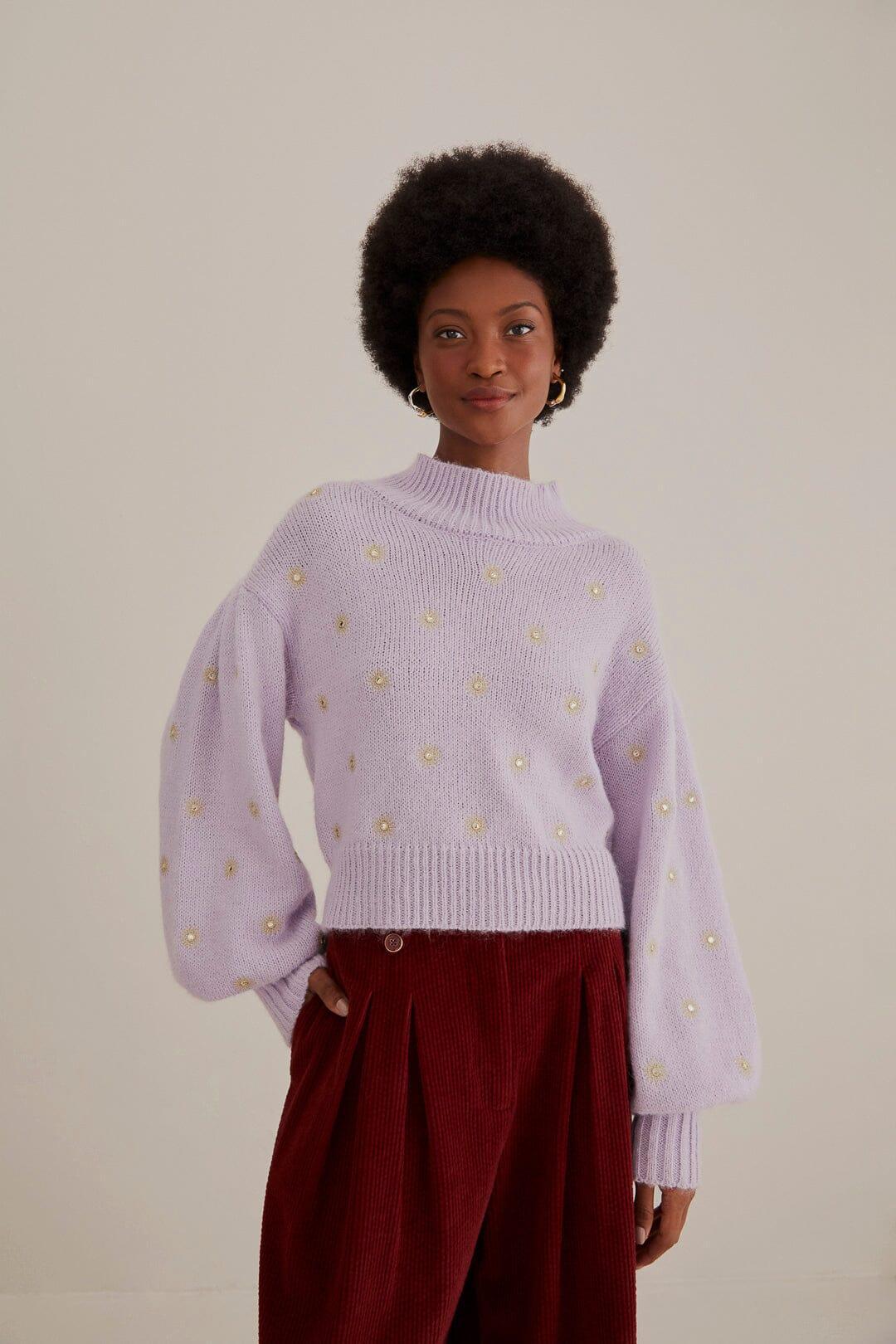 Womens Mirror Puff-Sleeve Sweater Product Image