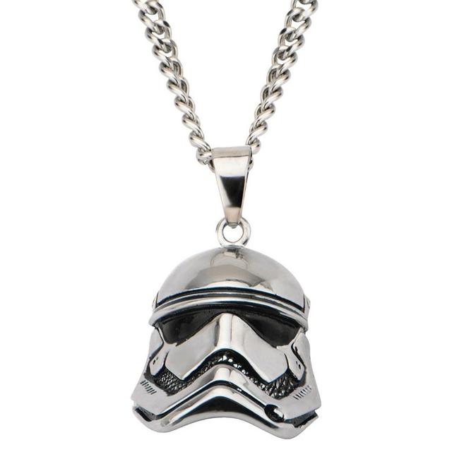 Mens Star Wars Stormtrooper Laser Etched Stainless Steel Dog Tag Pendant with Chain (22), Silver/Silver Product Image