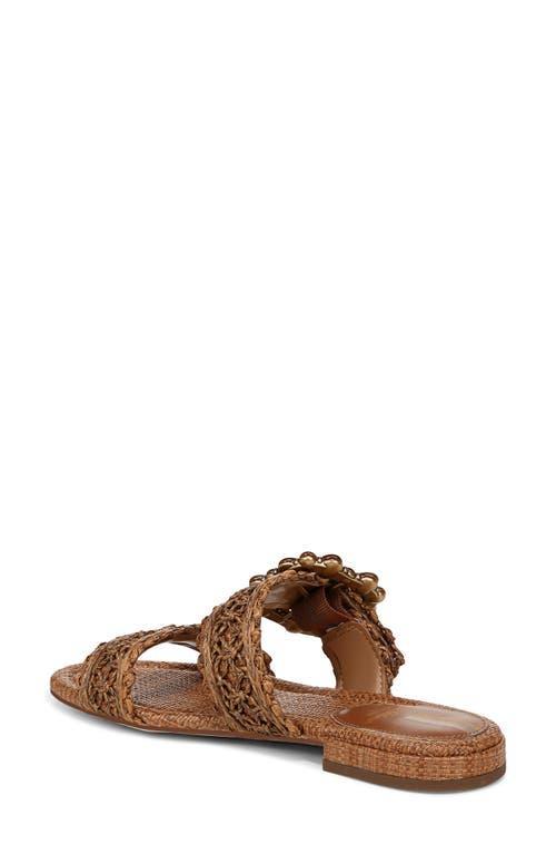 SAM EDELMAN Elisa Slide Sandal Dark Natural Raffia In Beige Product Image