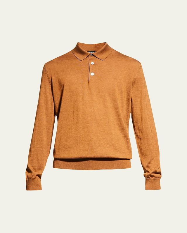 Mens Cashmere-Silk Polo Shirt Product Image