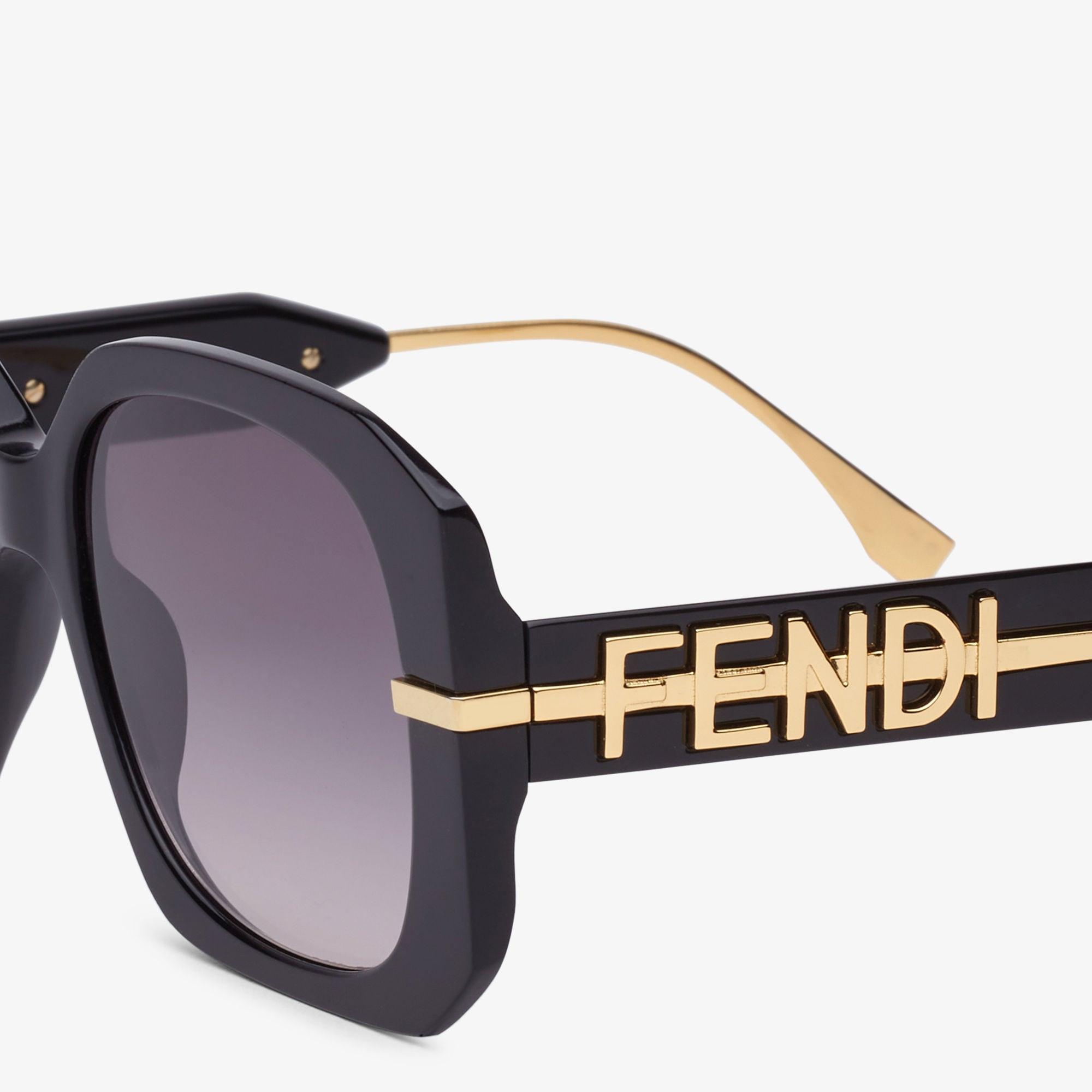 FendigraphyLow bridge fit black acetate sunglasses Product Image