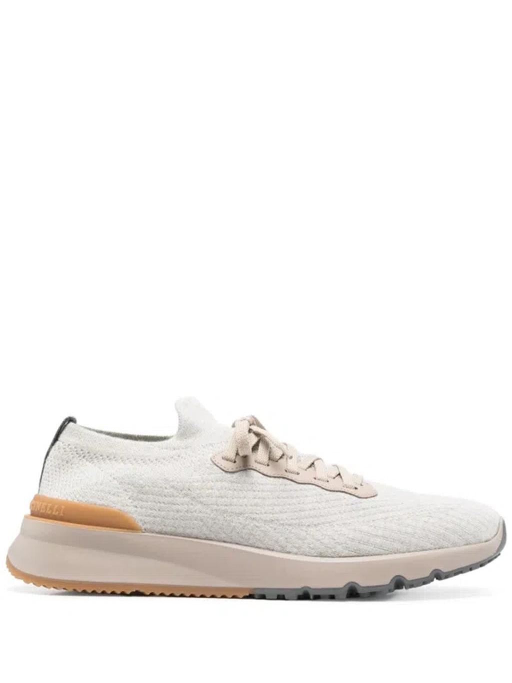 BRUNELLO CUCINELLI Knitted Sneakers In Beige Product Image