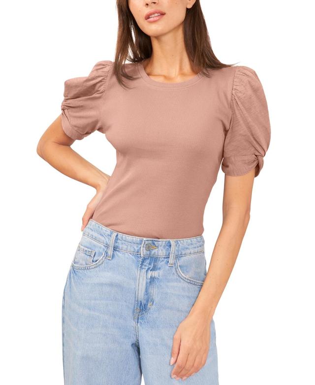 1.state Womens Puff Sleeve Short Sleeve Knit T-shirt Product Image