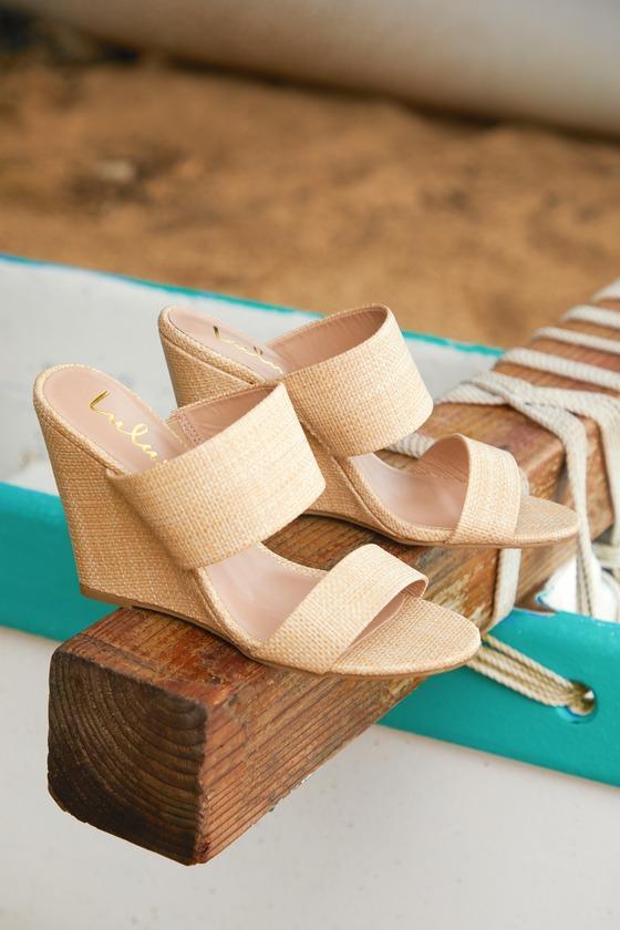 Biava Natural Raffia Wedge Sandals product image