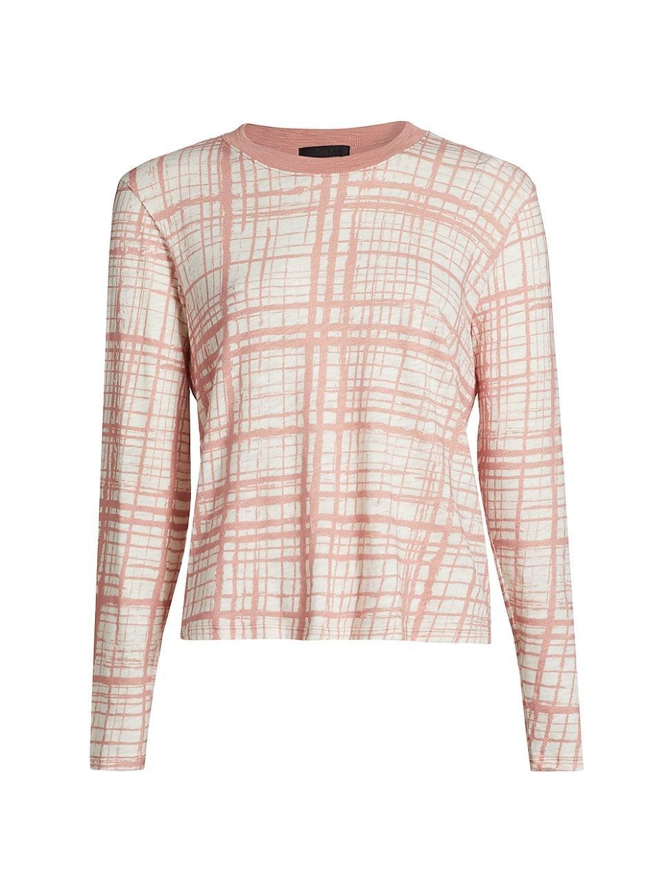 Womens Plaid Cotton Long-Sleeve Shirt Product Image