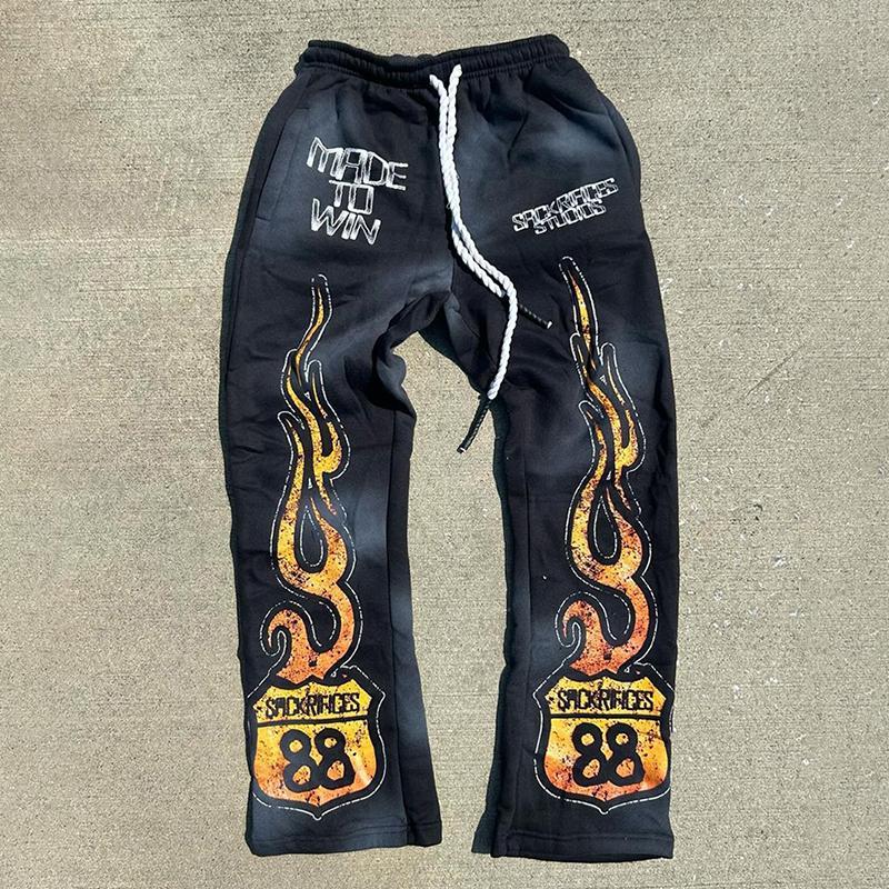 Vintage Runner Flame Street Flare Sweatpants Product Image