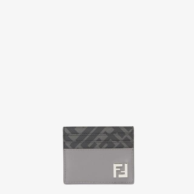 FF Squared Card HolderGray leather and black FF canvas card holder Product Image