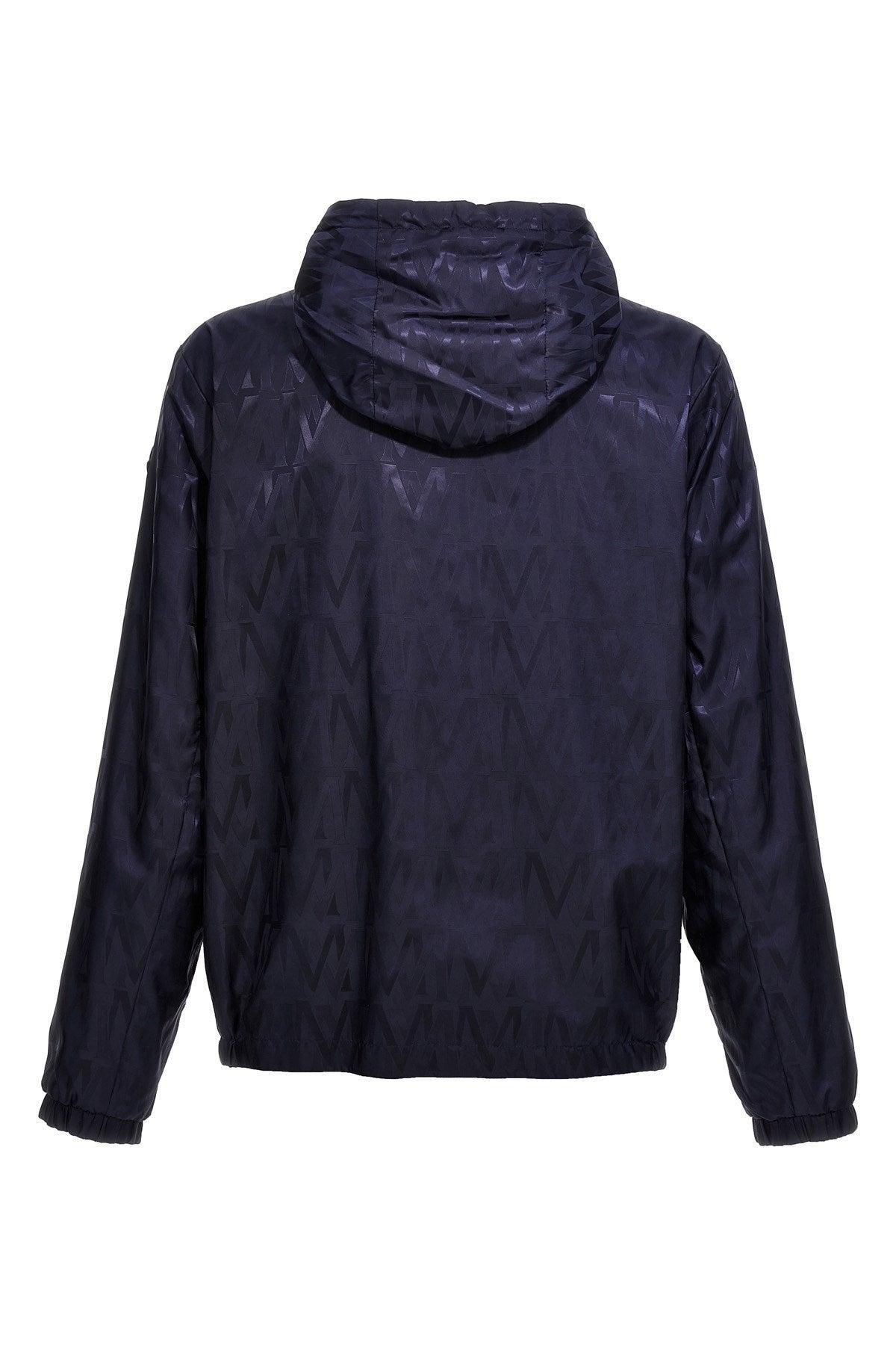 MONCLER Reversible Jacket With Patterned Design And Hood In Blue Product Image