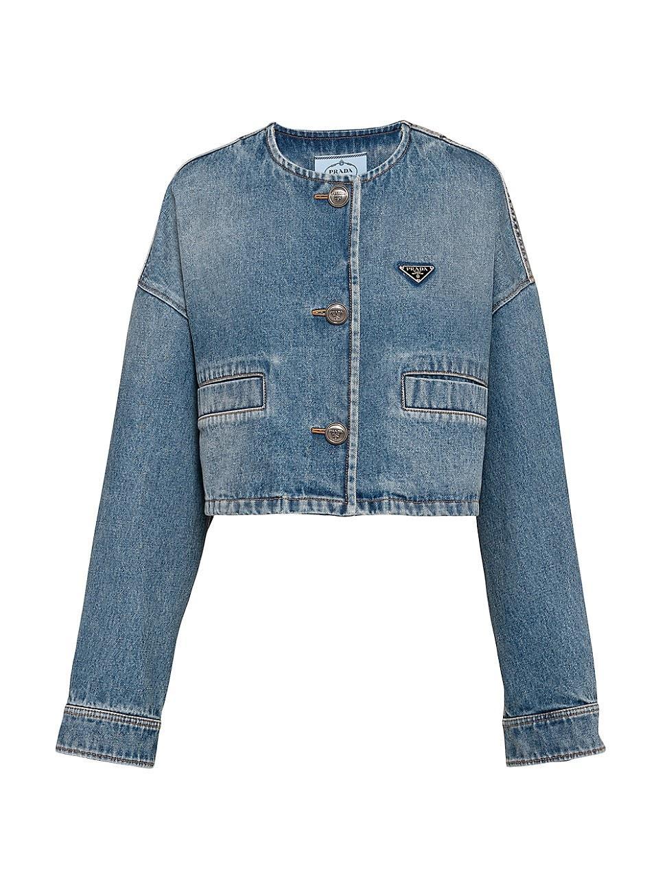 Womens Denim Blouson Jacket Product Image