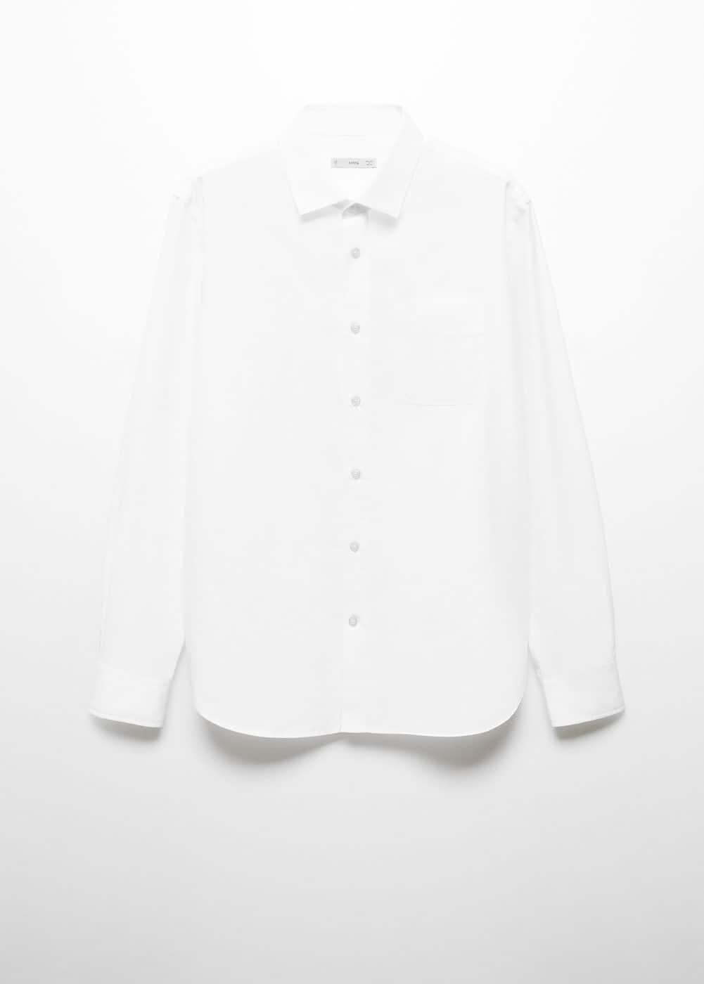 MANGO MAN - Slim fit cotton shirt whiteMen Product Image