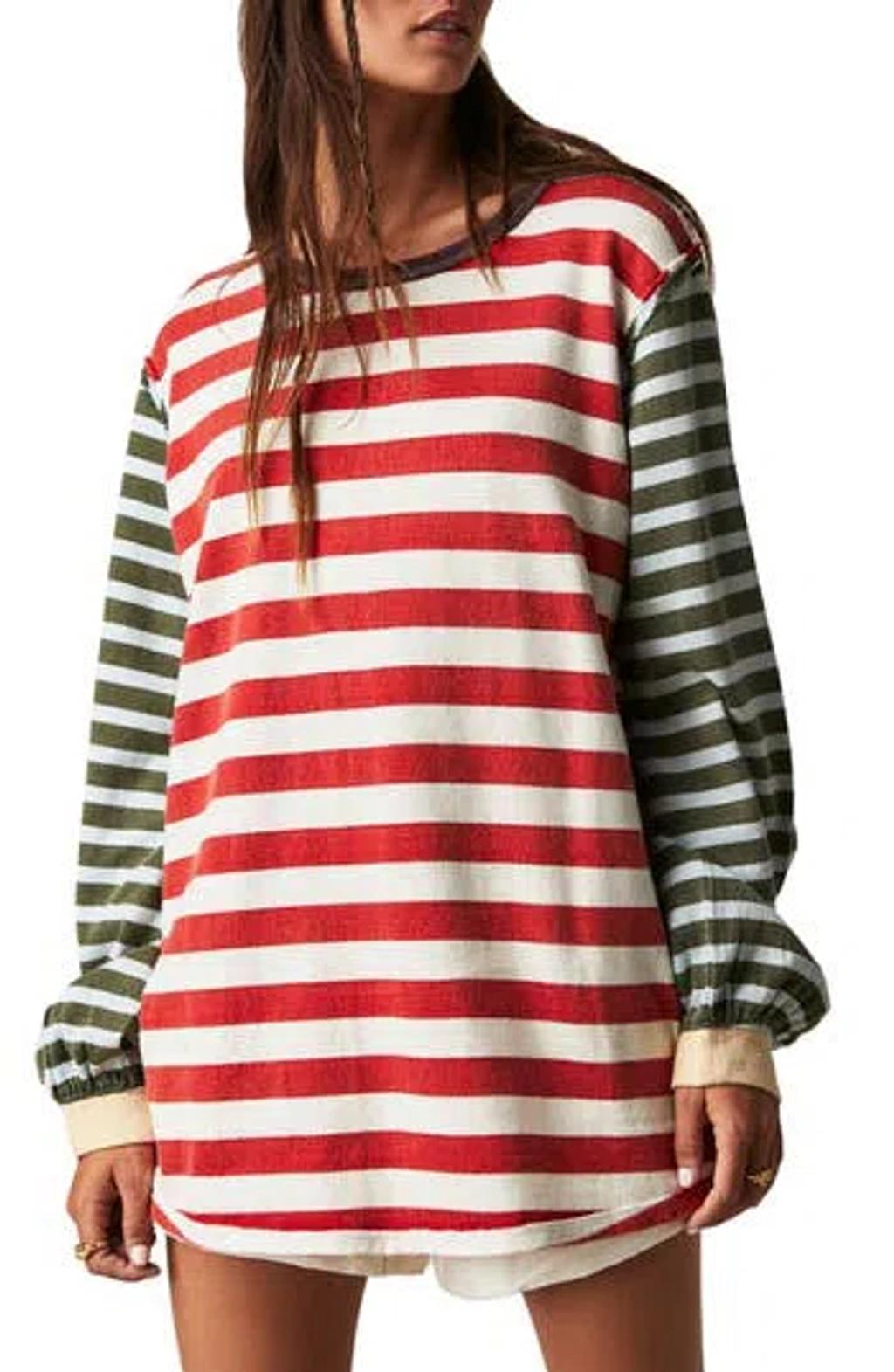 Sawyer Stripe Long Sleeve T-shirt In Kelp Product Image