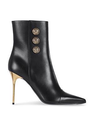 Roni Metallic-Heel Calfskin Booties Product Image