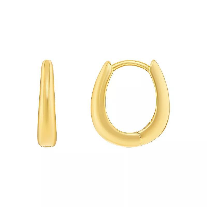 PRIMROSE 18k Gold Vermeil Polished Graduated Oval Hoop Earrings, Womens Product Image