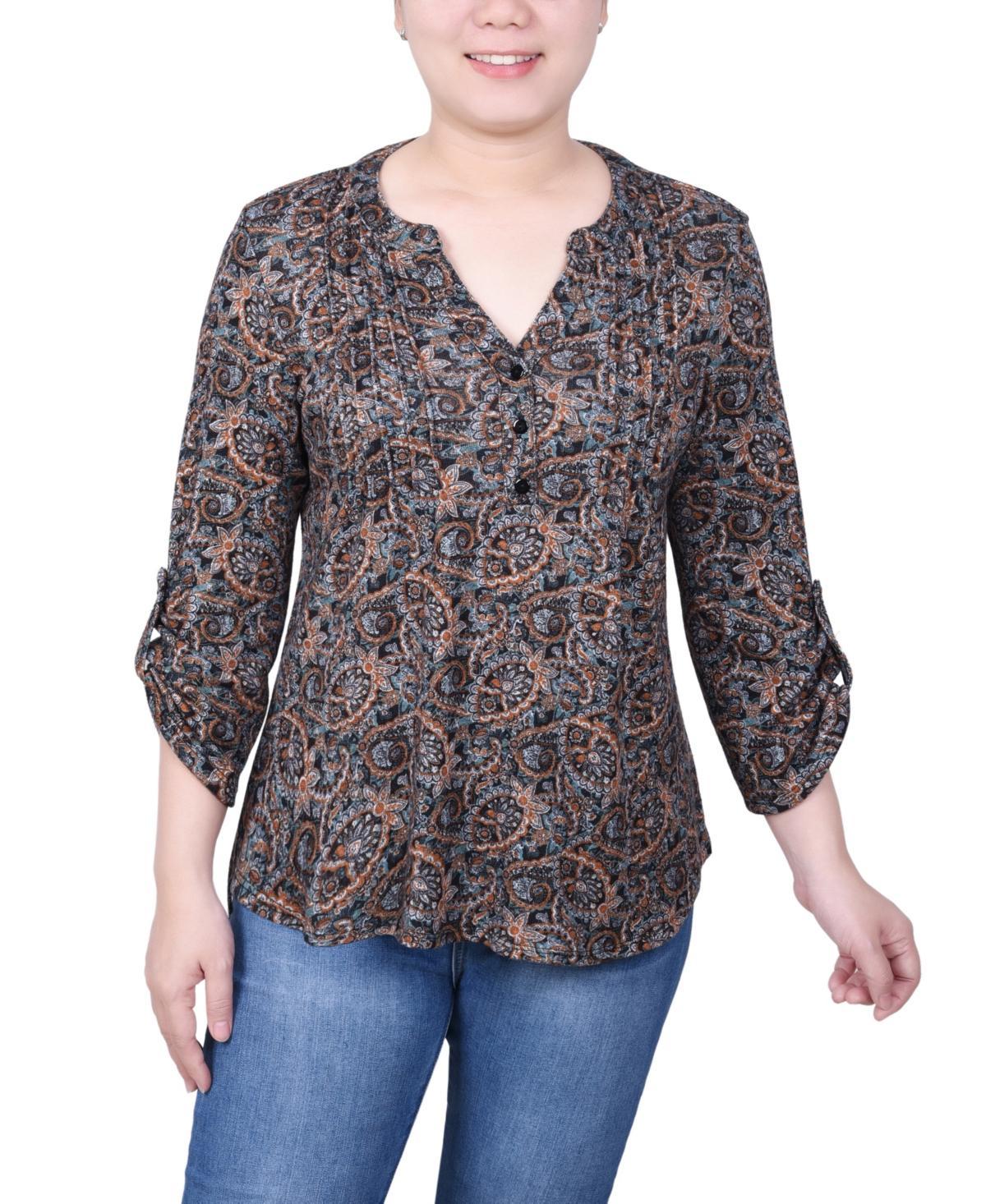 Petite Size 3/4 Roll Sleeve Top product image