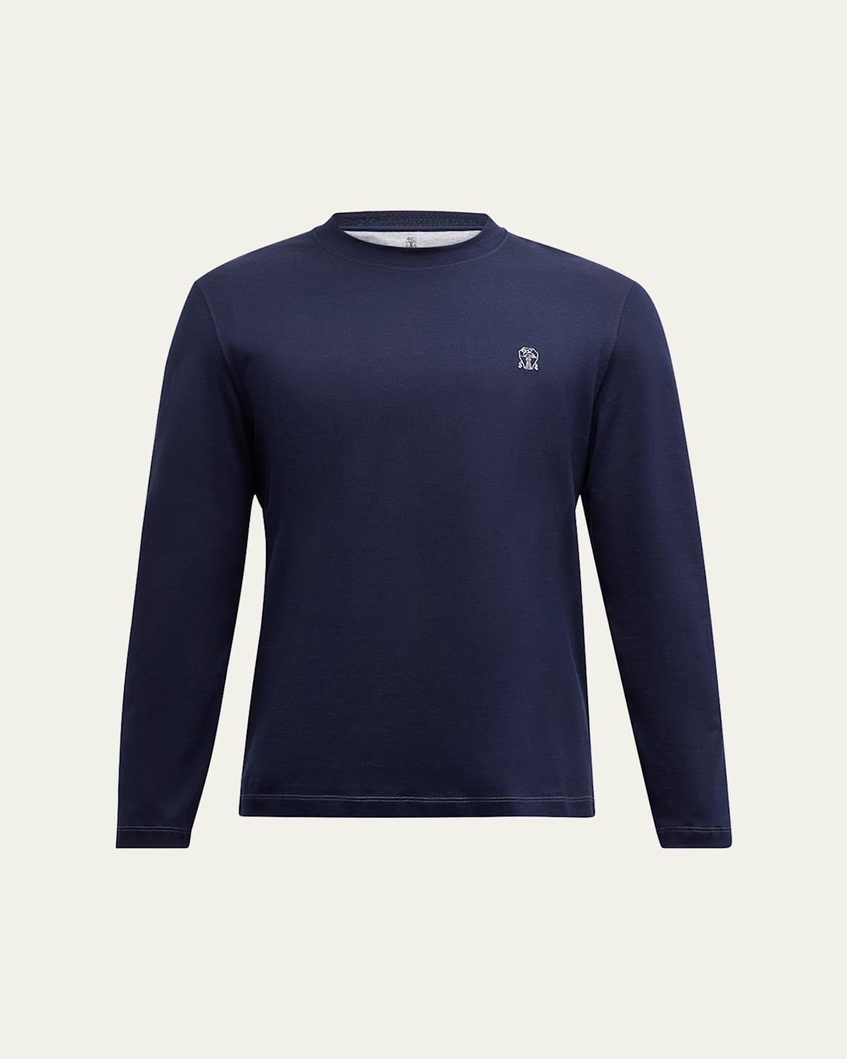 Mens Long-Sleeve Logo Crewneck T-Shirt Product Image