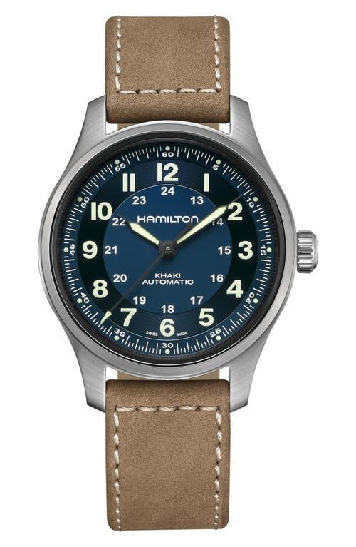 Hamilton Khaki Field Titanium Automatic Leather Strap Watch, 42mm Product Image