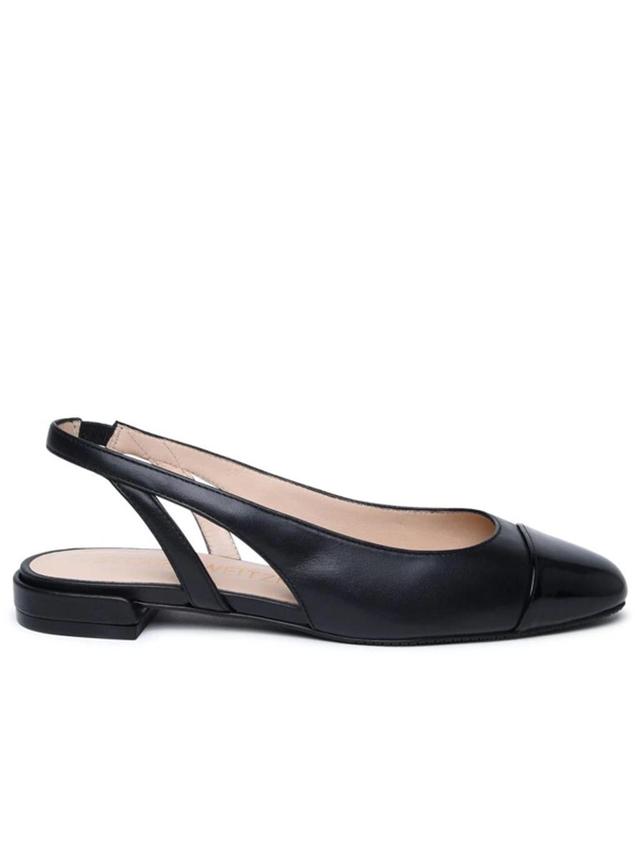 STUART WEITZMAN Calfskin Slingback Ballerina Flats In Black Product Image