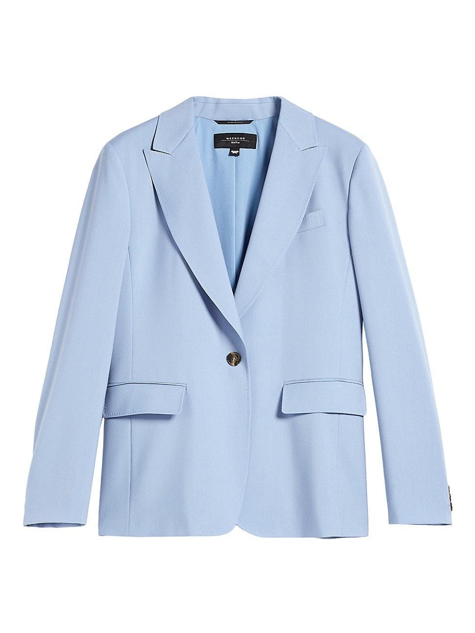 Womens Wool Single-Breasted Blazer Product Image