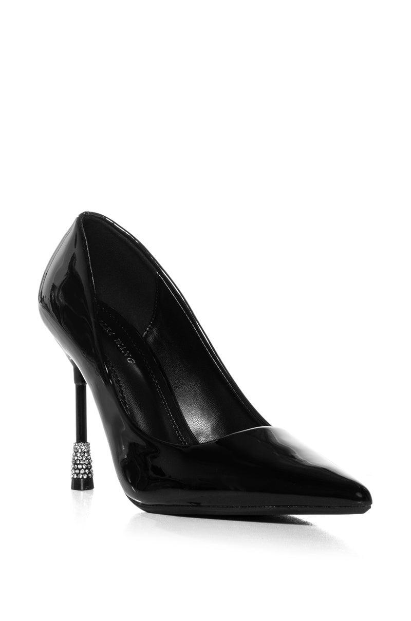 AZALEA WANG SHELLEY BLACK PATENT PUMP Product Image