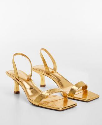 Mango Womens Metallic Snake Sandals Product Image