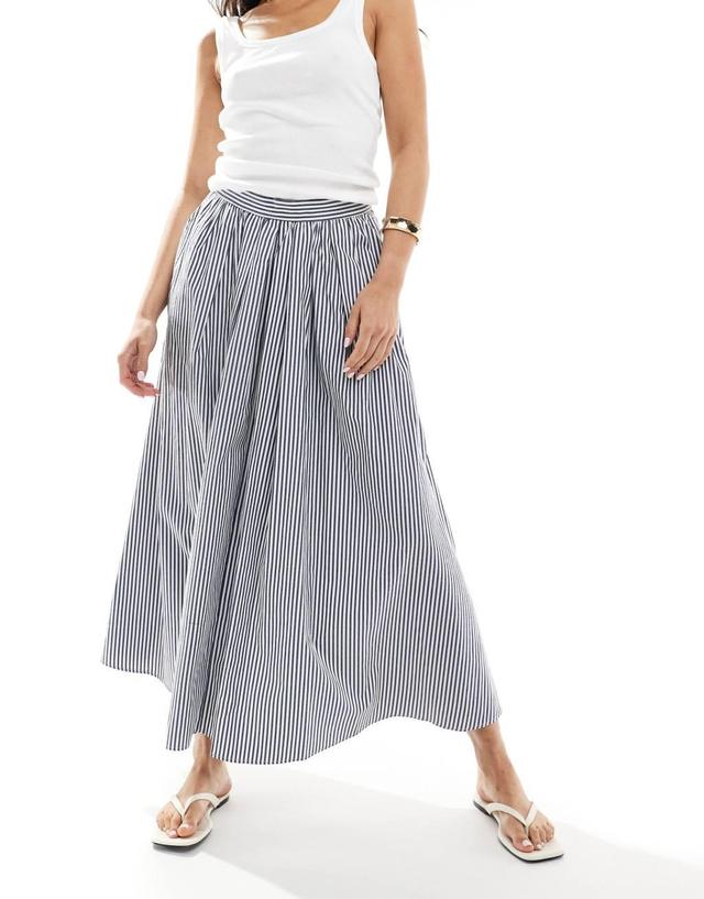 ASOS DESIGN a-line volume skirt in stripe Product Image