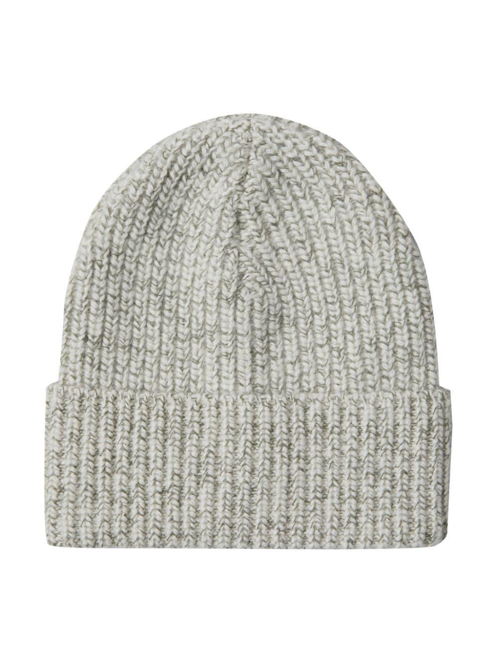 Cashmere Beanie Hat In Green Product Image