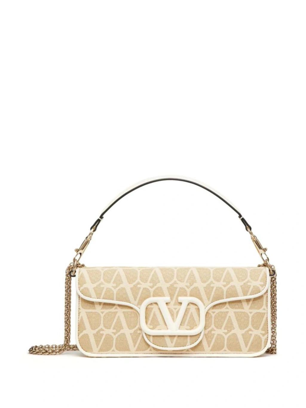 Valentino Locò Toile Iconographe Logo Plaque Shoulder Bag In Multi Product Image