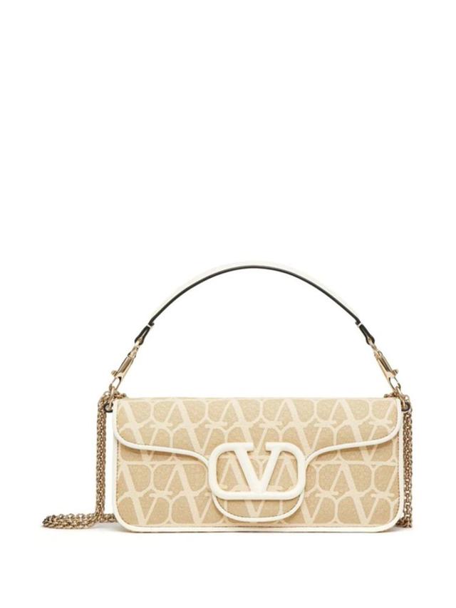 Valentino Locò Toile Iconographe Logo Plaque Shoulder Bag In Multi Product Image