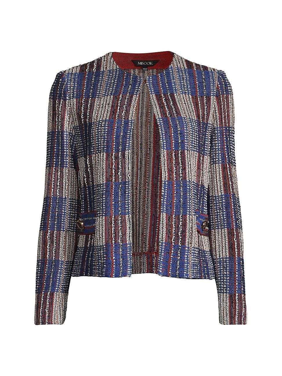 Womens Jewel Neck Tweed Jacket Product Image