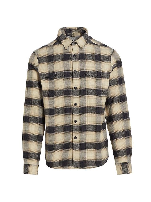 Frame Mens Plaid Flannel Shirt - Black Yellow Product Image