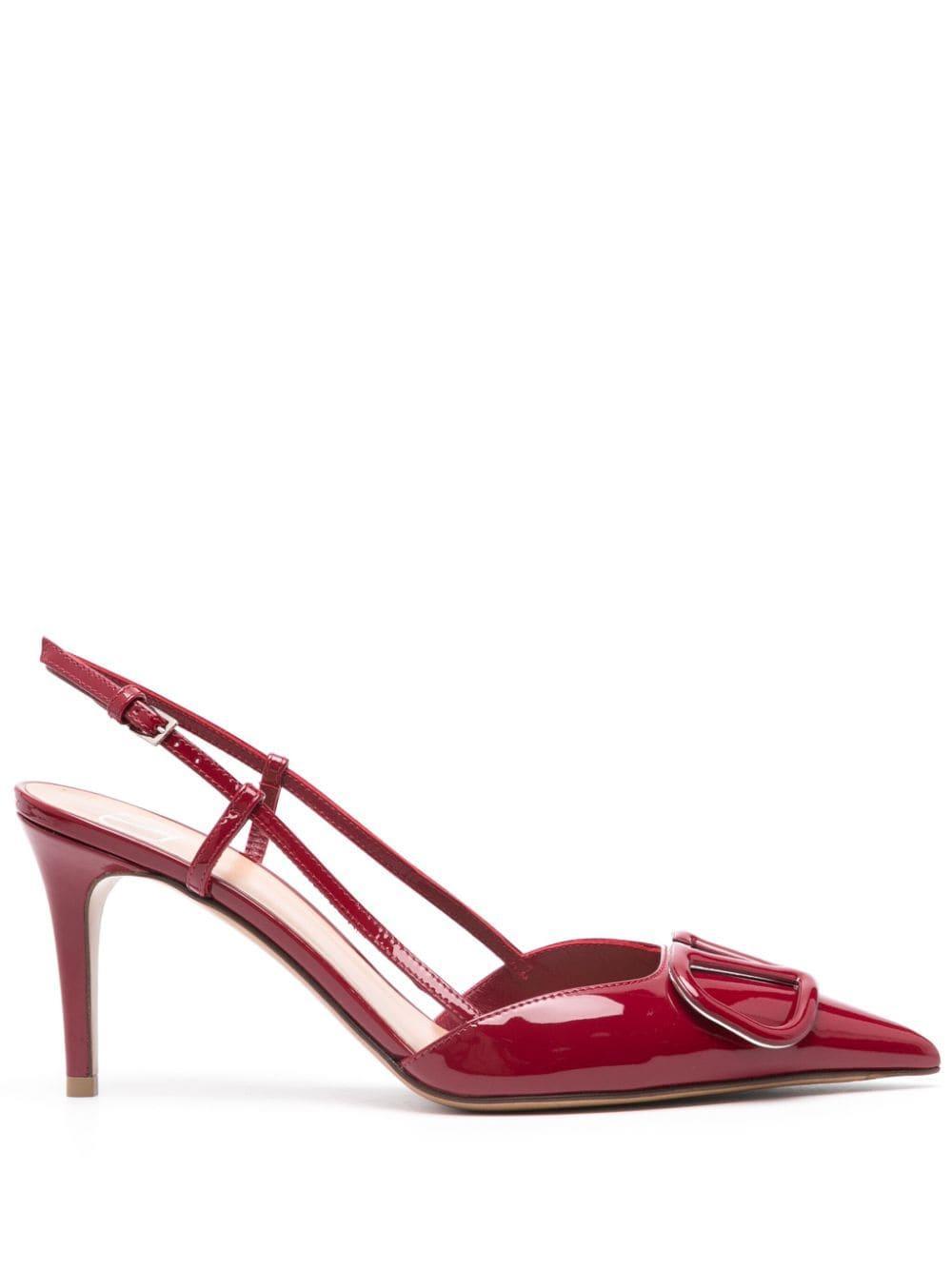 VALENTINO GARAVANI Valentino Vlogo Signature Pointed Toe Slingback Pumps In Rot Product Image