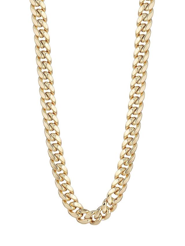 Womens 14K Yellow Gold Cuban Chain Necklace Product Image