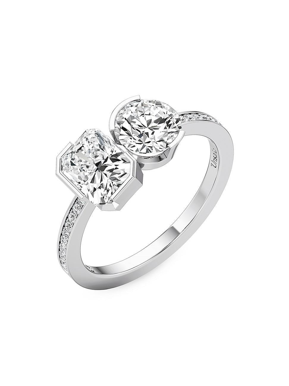 Womens Meta 18K White Gold & 2.09 TCW Lab-Grown Diamond Toi Et Moi Ring Product Image