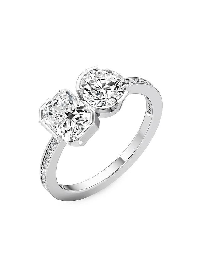 Womens Meta 18K White Gold & 2.09 TCW Lab-Grown Diamond Toi Et Moi Ring Product Image