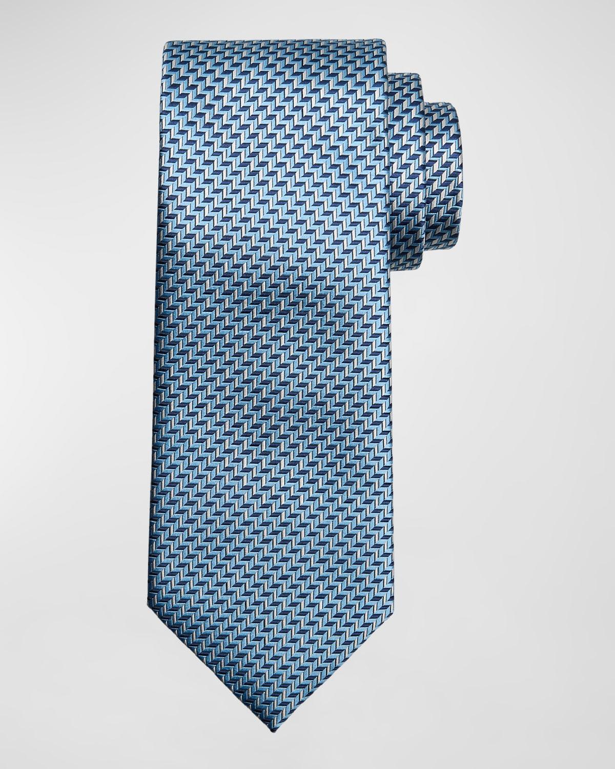 Men's Chevron-Print Silk Tie Product Image