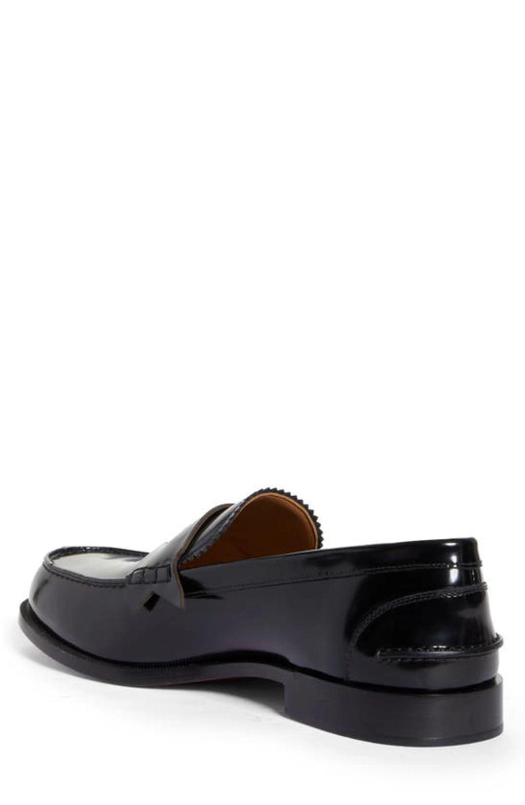 CHRISTIAN LOUBOUTIN Penny Loafer In Black/ Lin Loubi Product Image